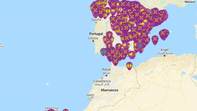Mapa de las manifestaciones en el D&iacute;a Mundial de la Mujer en Espa&ntilde;a 