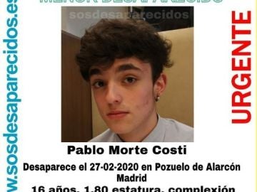 Chico desaparecido en Pozuelo