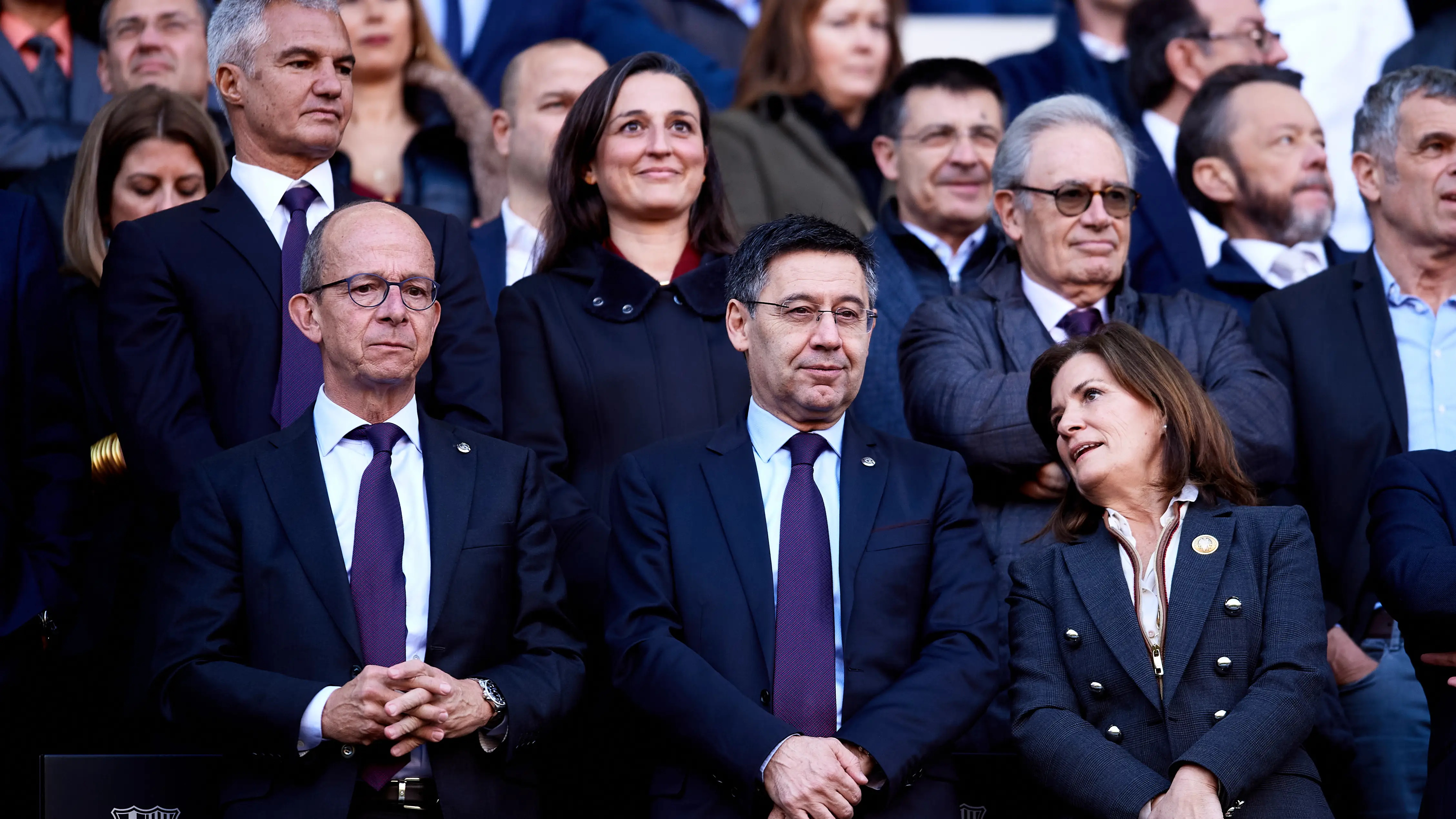 Josep Maria Bartomeu, durante un partido del Bar&ccedil;a