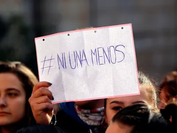 Imagen de una concentración contra la violencia machista Imagen de una concentración contra la violencia machista