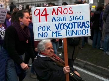 Pancarta del 8-M en Madrid