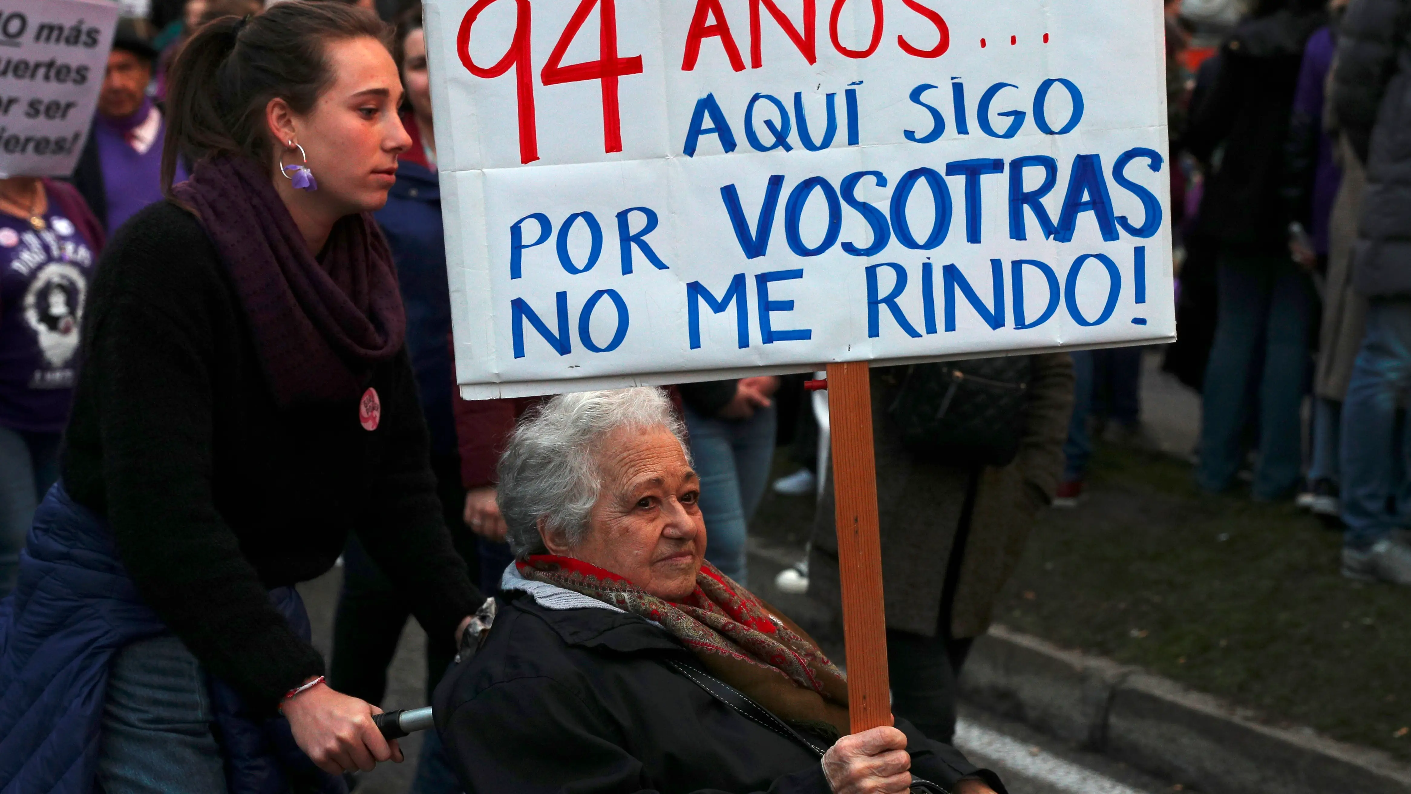 Pancarta del 8-M en Madrid