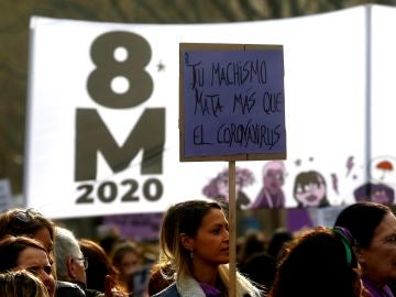 Pancarta manifestación del 8-M en Barcelona