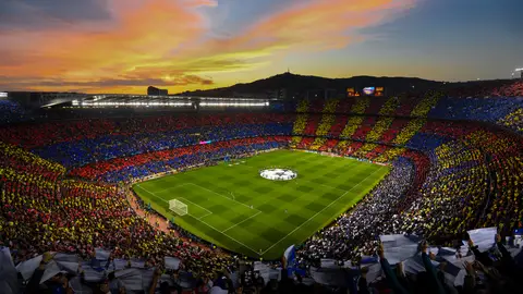 El Camp Nou en un encuentro de la Champions League El Camp Nou en un encuentro de la Champions League