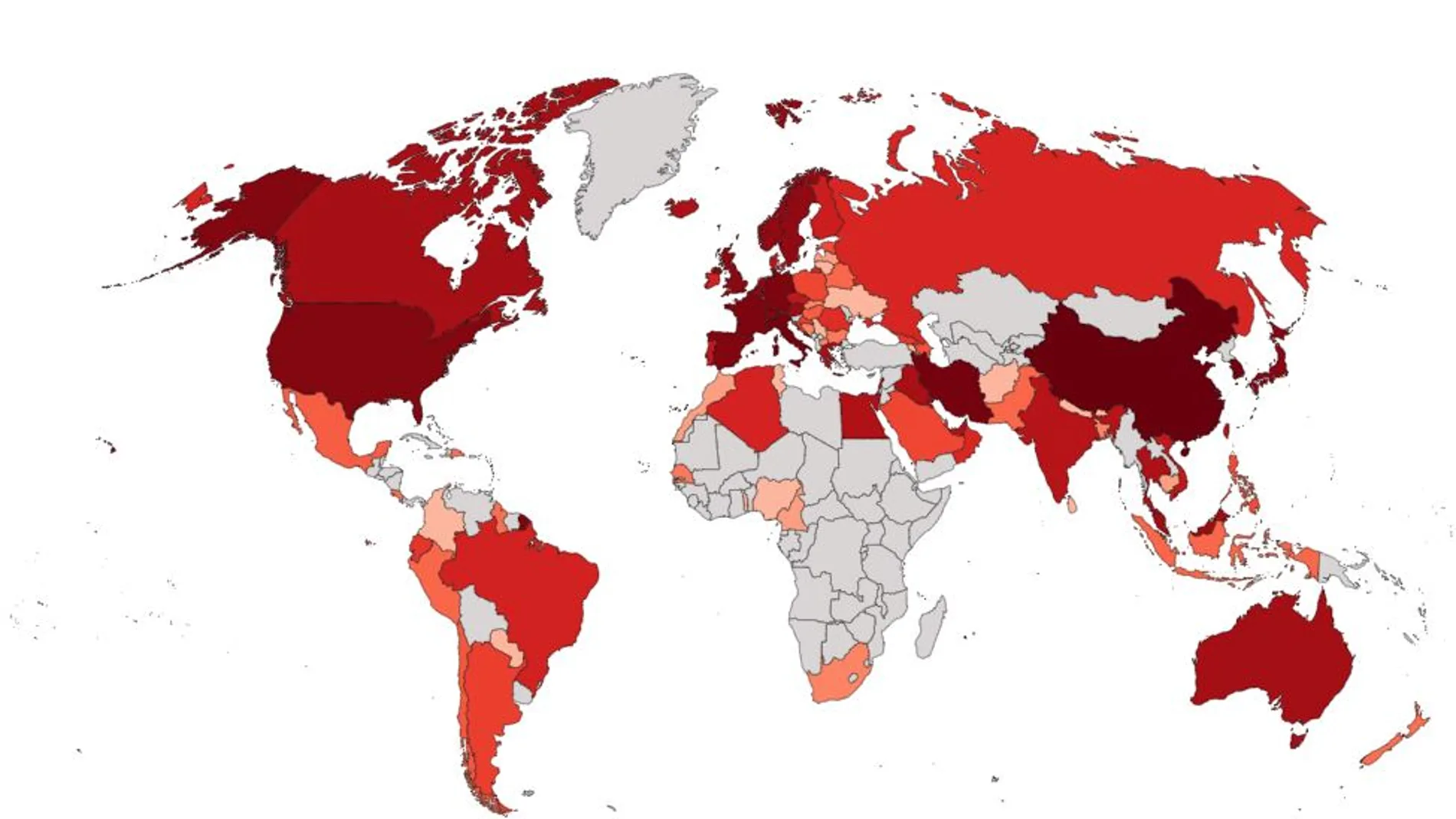 Mapa de contagios con coronavirus Mapa de contagios con coronavirus