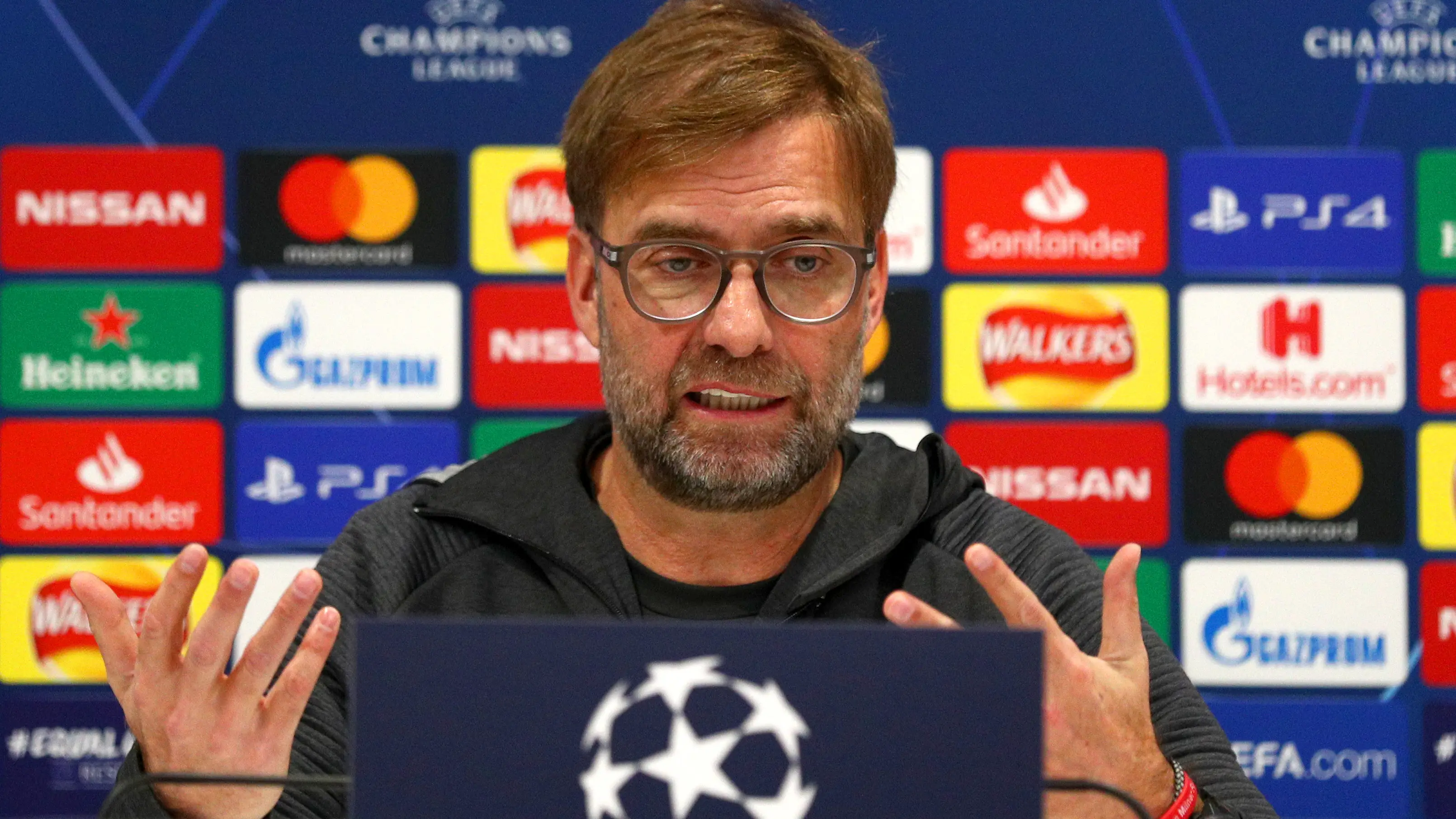 Jürgen Klopp durante la rueda de prensa previa al Liverpool - Atletico de Madrid Jürgen Klopp durante la rueda de prensa previa al Liverpool - Atletico de Madrid