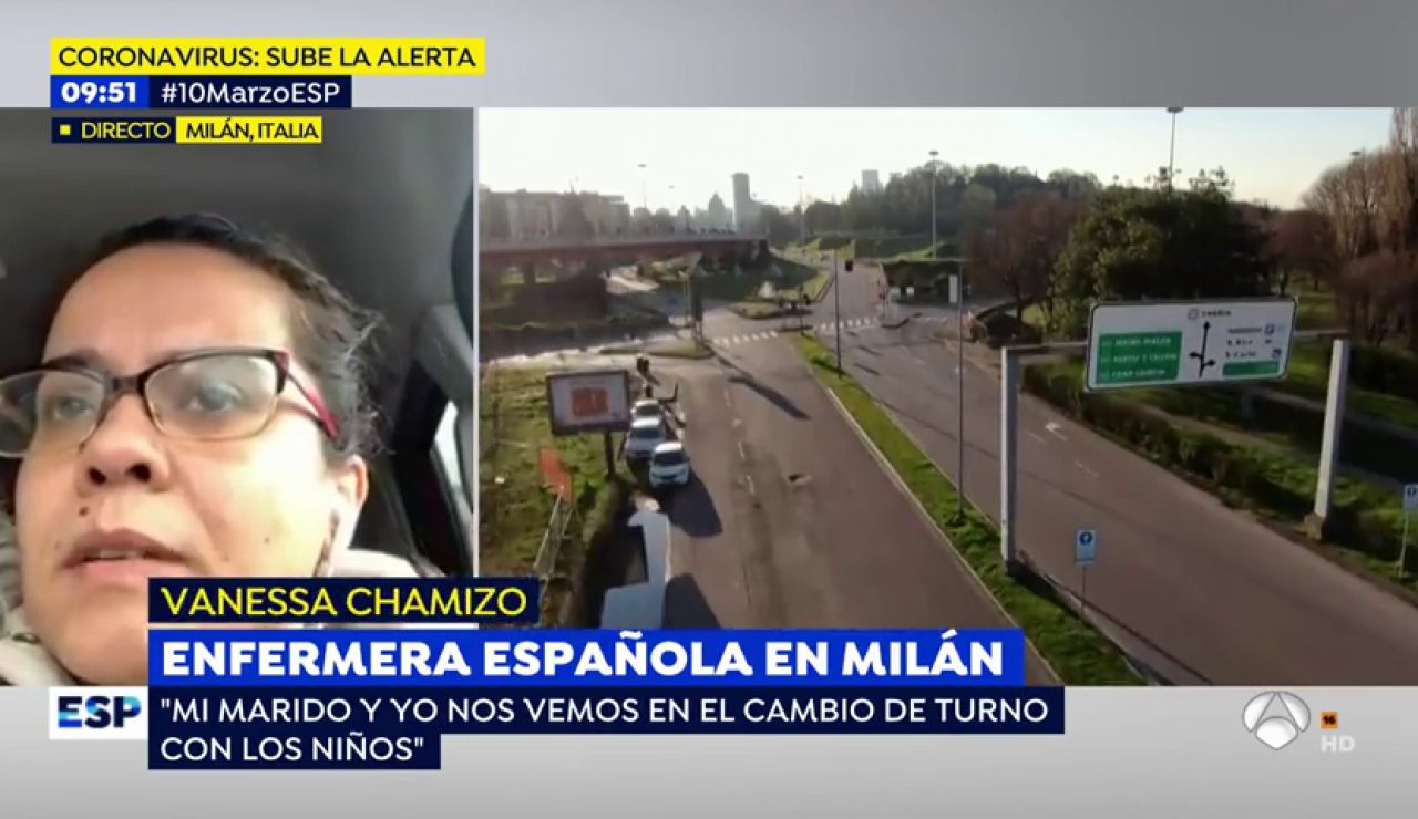 Una enfermera española en Milán: "Como la gente no se quede en casa tendrán que ver a quién atender por coronavirus"