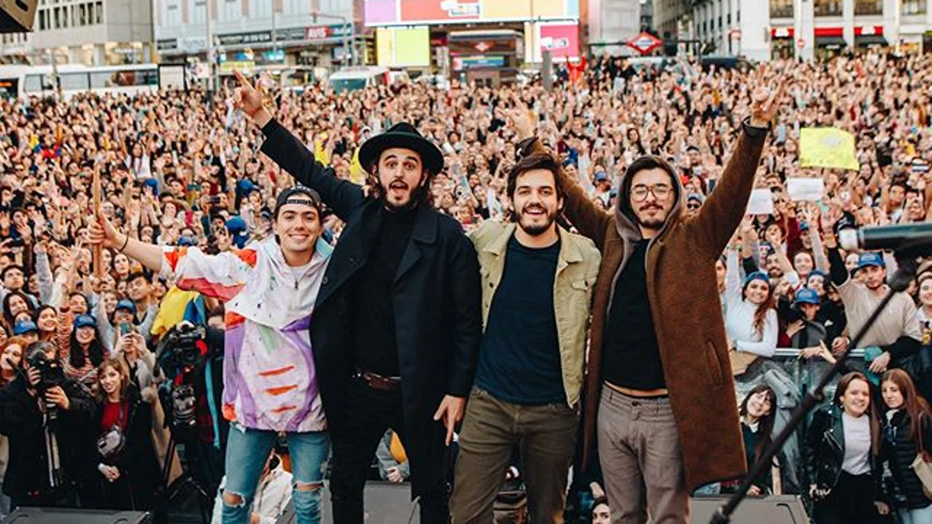 Morat en su concierto en la Plaza de Callao de Madrid Morat en su concierto en la Plaza de Callao de Madrid