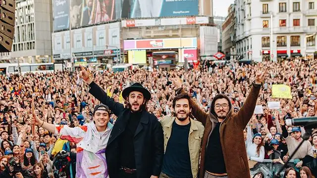 Morat en su concierto en la Plaza de Callao de Madrid
