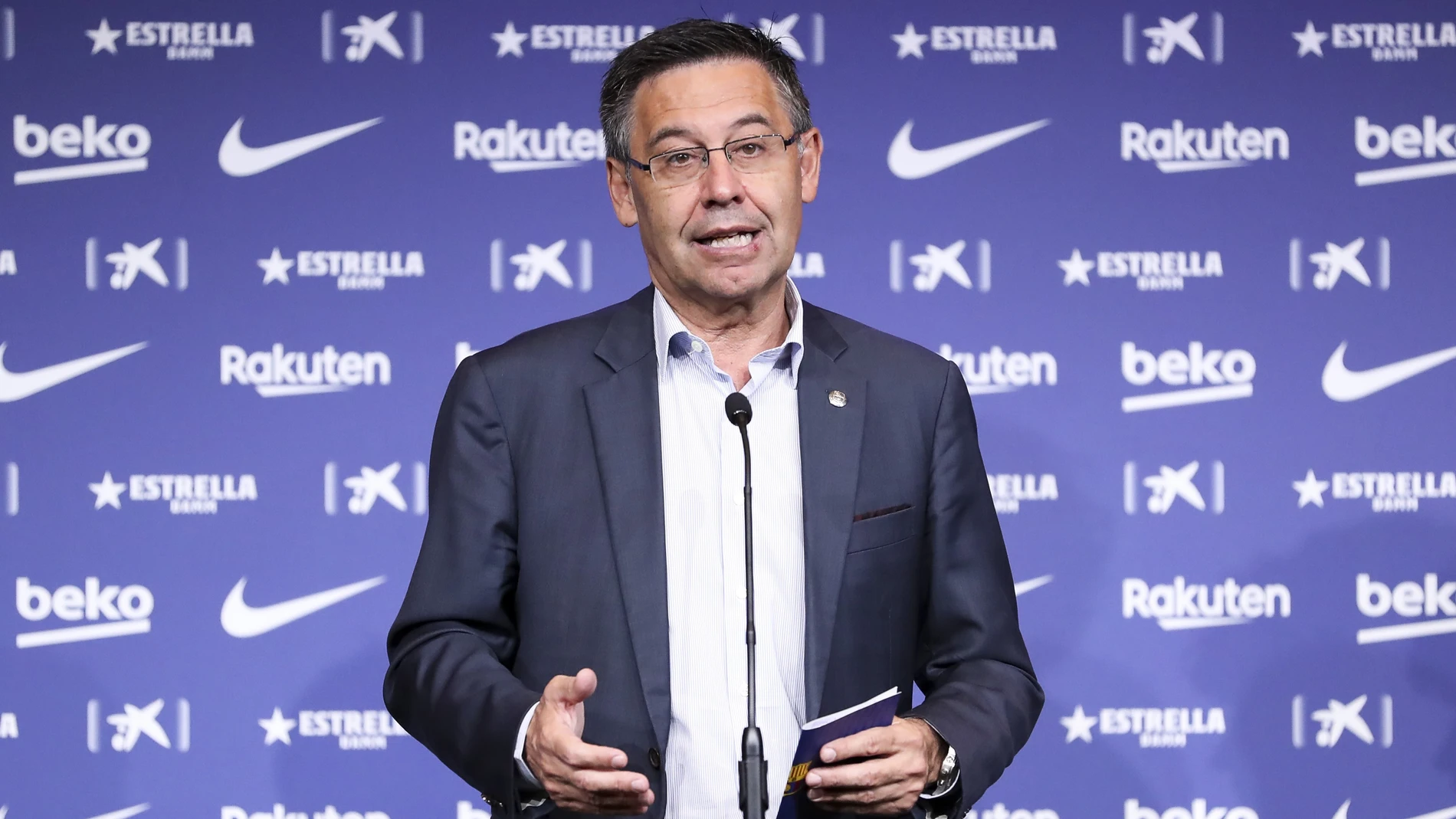 Josep Maria Bartomeu durante una rueda de prensa Josep Maria Bartomeu durante una rueda de prensa