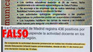 El bulo de que se recuperarán las clases canceladas por el coronavirus en julio o los sábados en los centros educativos de la comunidad de Madrid