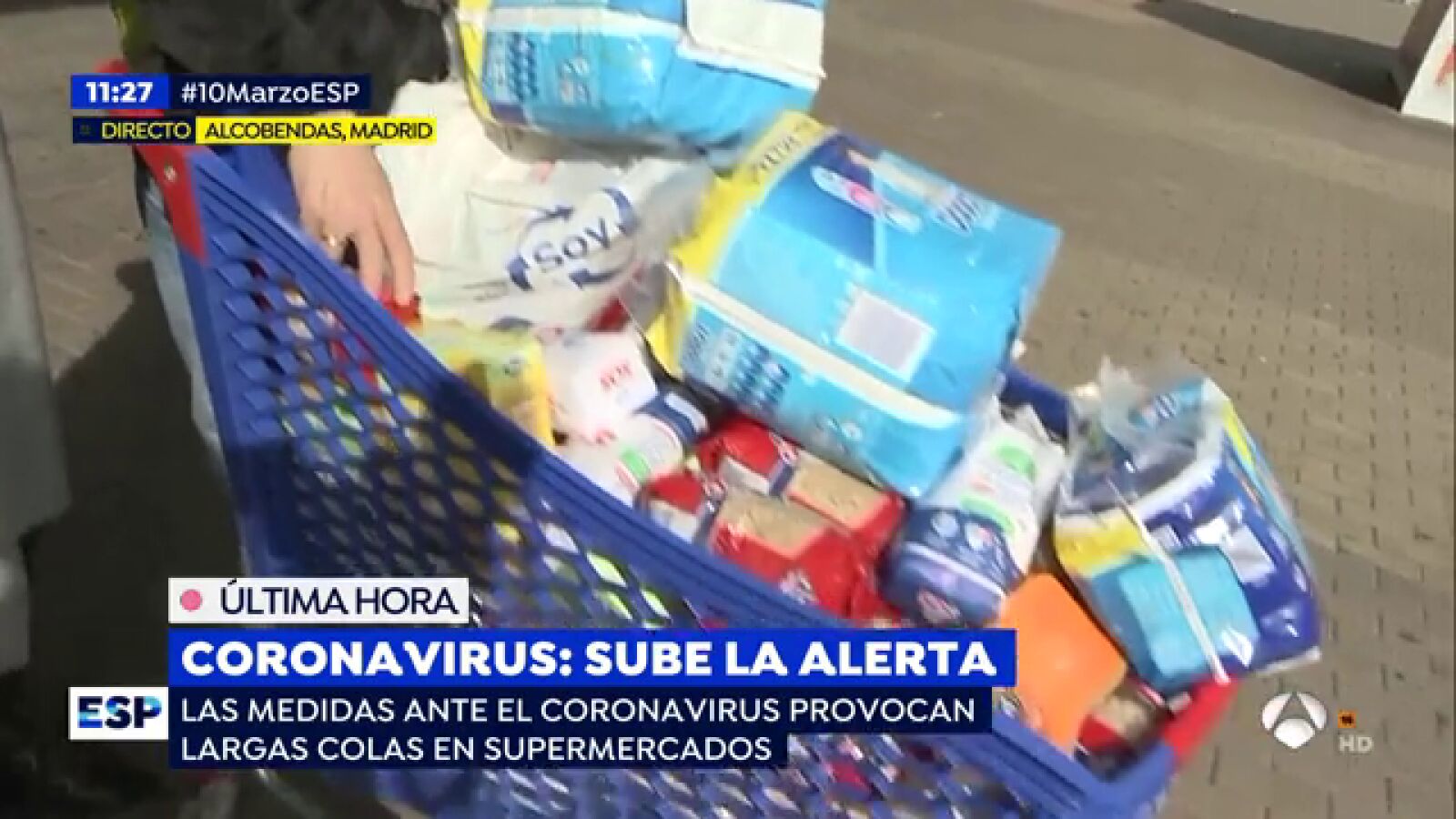 Los supermercados de Madrid, completamente abastecidos pese a la explosión de compras por el coronavirus
