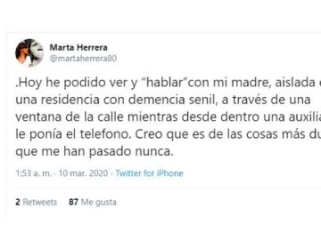 Mensaje de Marta Herrera sobre el coronavirus