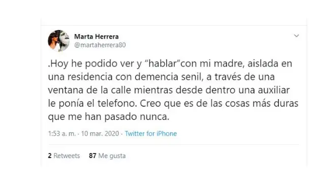 Mensaje de Marta Herrera sobre el coronavirus Mensaje de Marta Herrera sobre el coronavirus