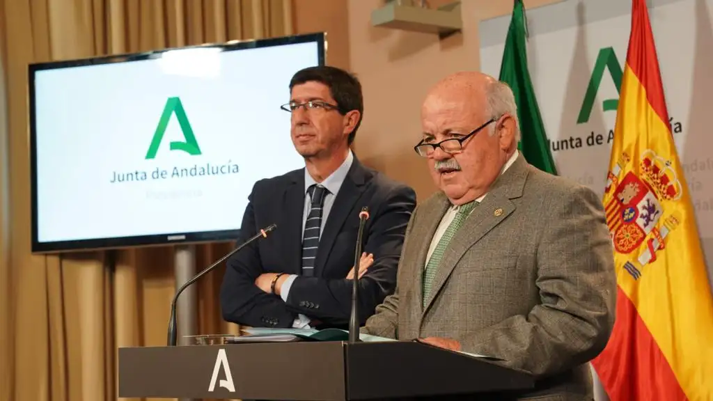 Comparecencia del vicepresidente de la Junta de Andalucía y el consejero de Salud NUEVAS MEDIDAS CONTRA EL CORONAVIRUS
