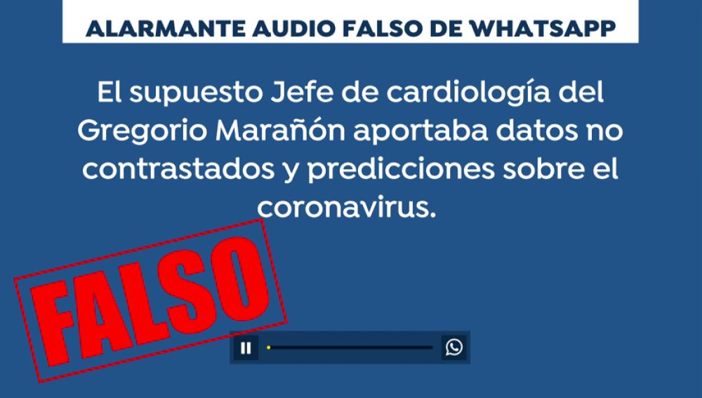 El alarmante audio de whatsapp sobre el coronaviurs de un supuesto cardiólogo del Gregorio Marañón es falso