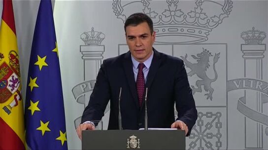 Pedro S&aacute;nchez comparece en La Moncloa
