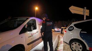 Los Mossos d'Esquadra controlan el acceso a Igualada.