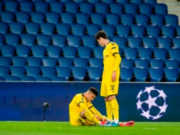 Jadon Sancho y Giovanni Reyna, en el Parque de los Príncipes