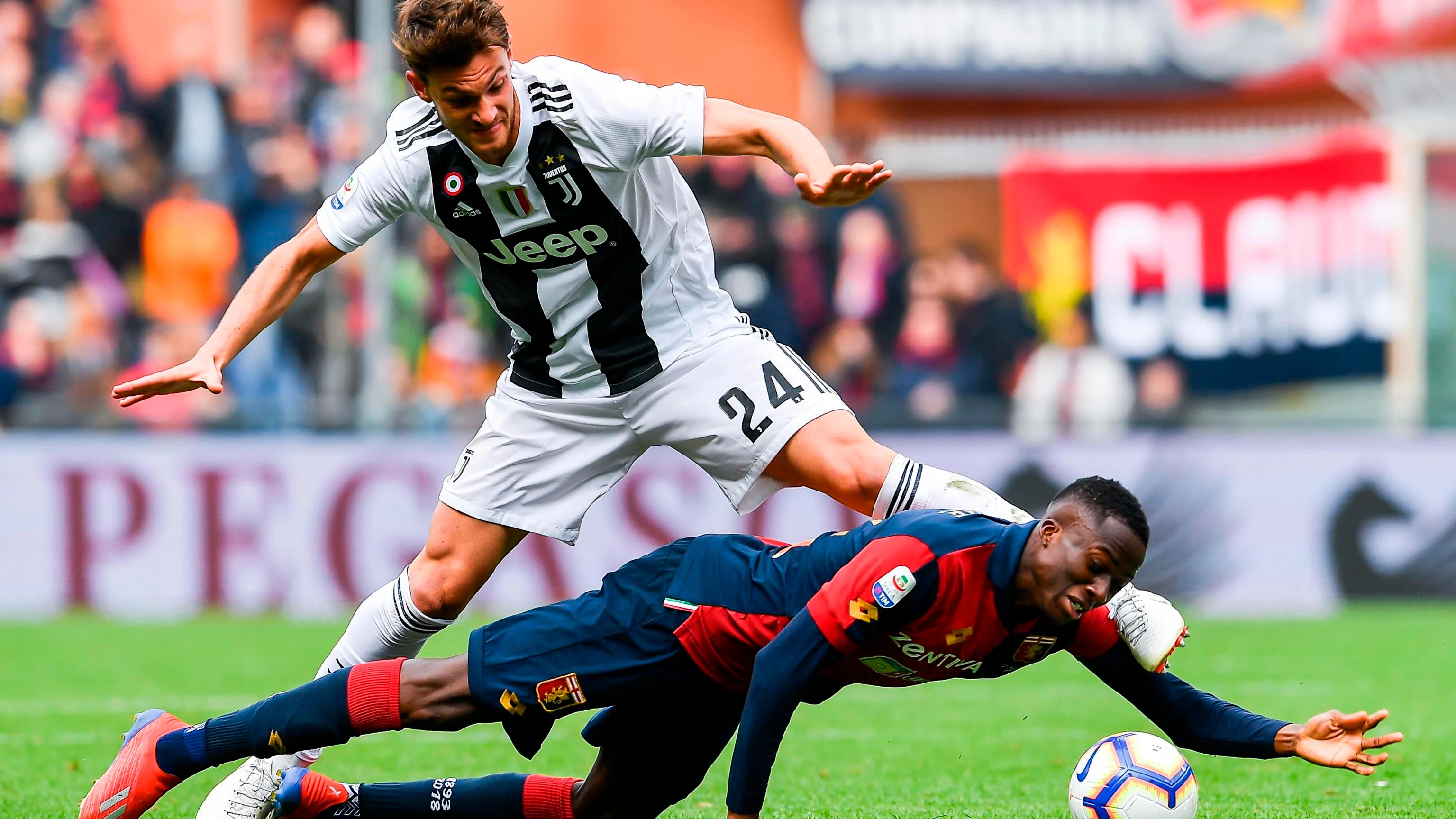 Daniele Rugani, futbolista de la Juventus, en un partido Daniele Rugani, futbolista de la Juventus, en un partido