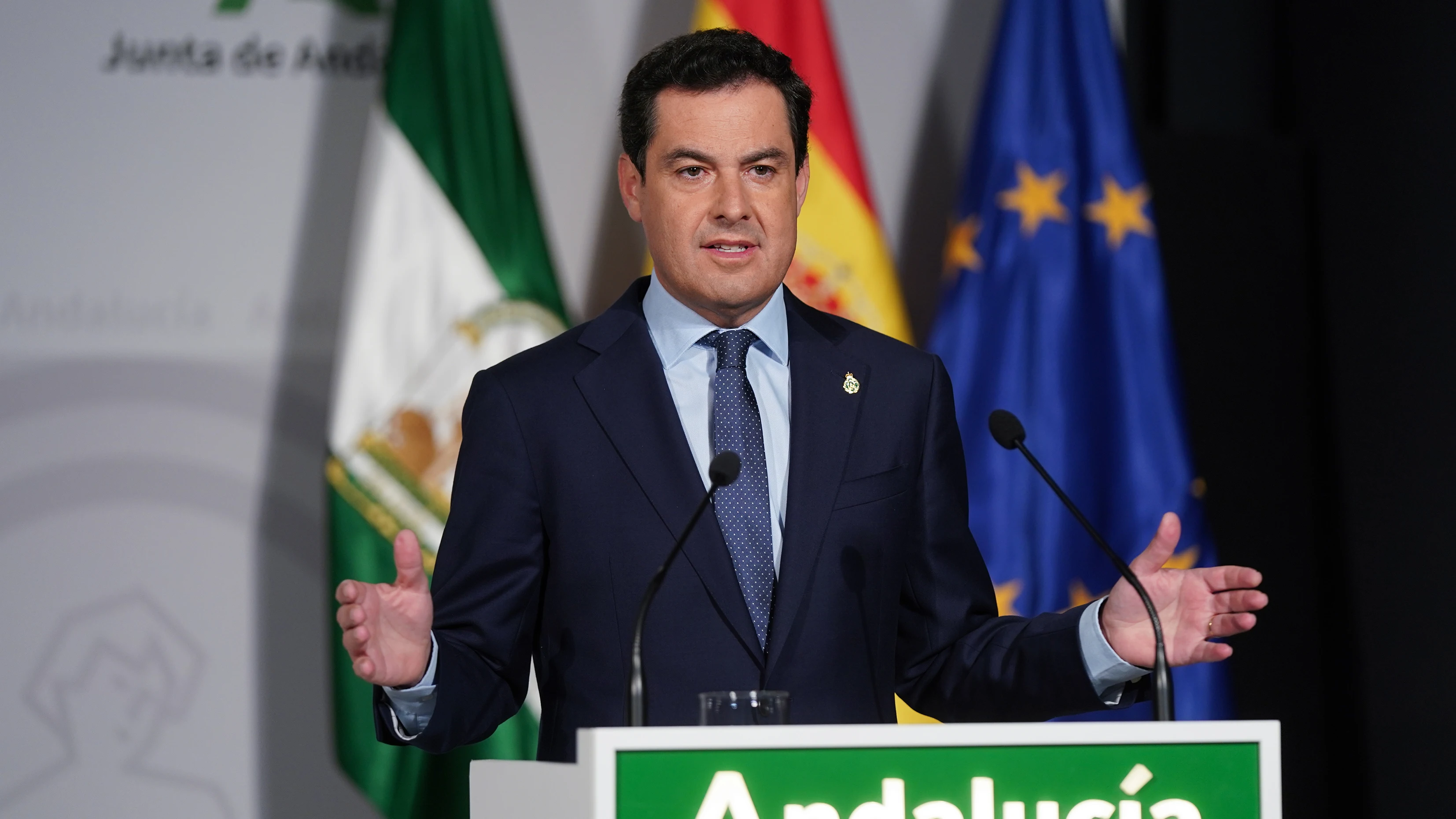 Coronavirus Andalucía: Juan Manuel Moreno anuncia la suspensión de las clases Presidente de la Junta de Andalucía