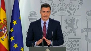 Pedro Sánchez, durante un discurso