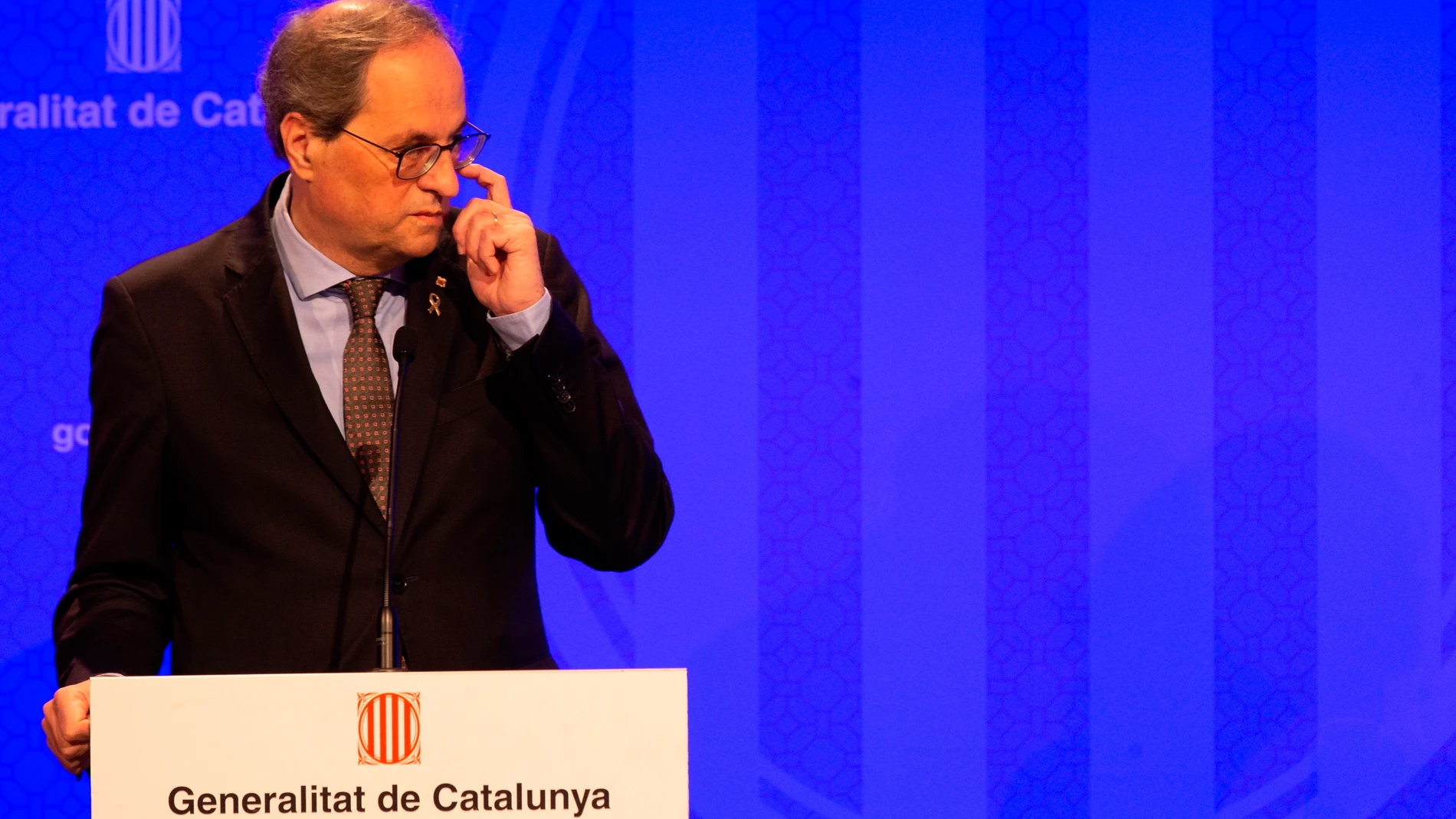 Quim Torra, durante una comparecencia Quim Torra, durante una comparecencia