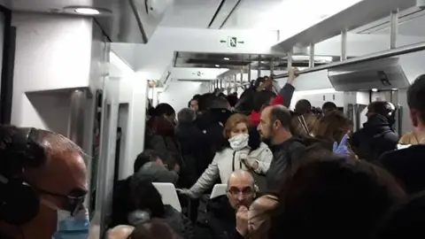 El interior de un tren en Atocha El interior de un tren en Atocha