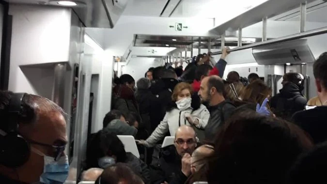 El interior de un tren en Atocha El interior de un tren en Atocha