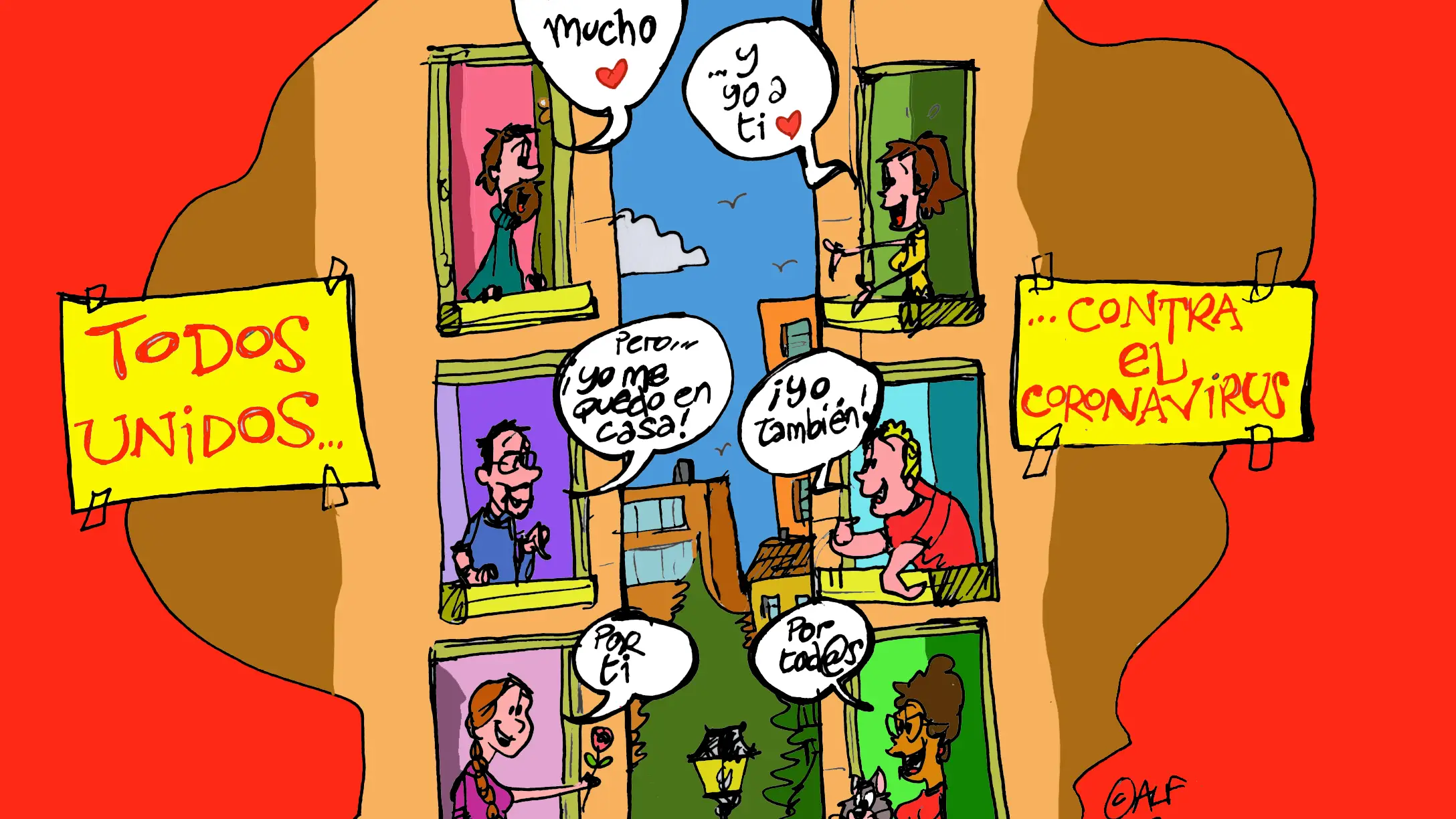 La viñeta´Todos unidos contra el coronavirus' La viñeta´Todos unidos contra el coronavirus'