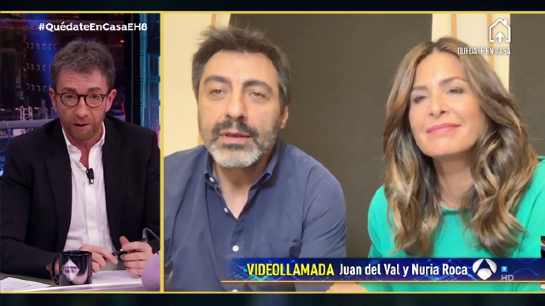 Revive la entrevista al completo a Nuria Roca y Juan del Val en 'El Hormiguero 3.0: Qu&eacute;date en casa'