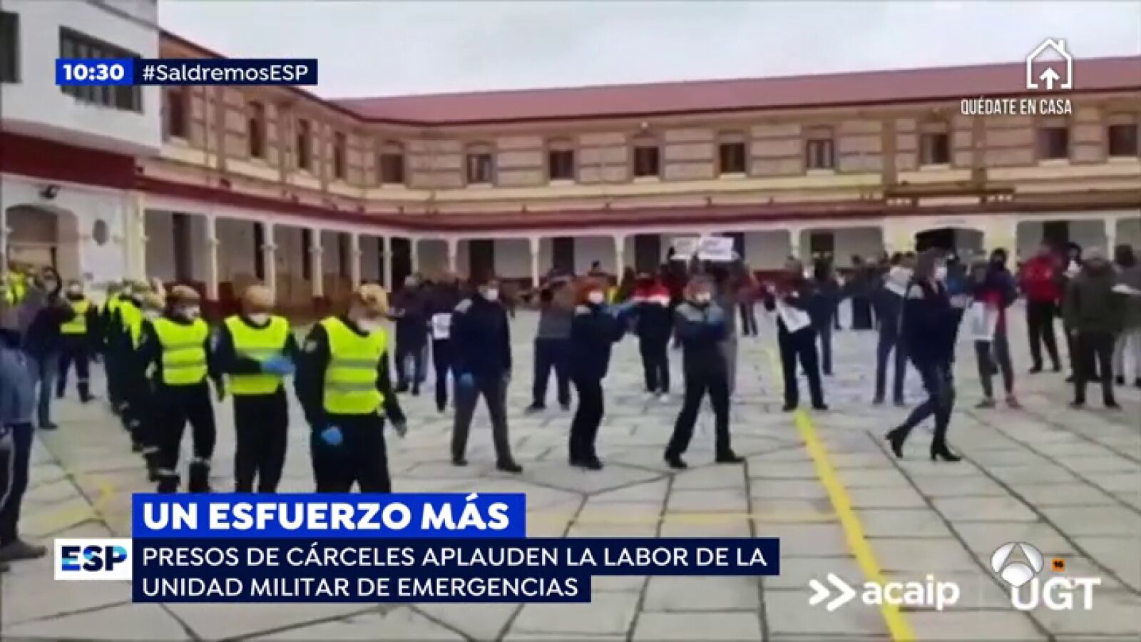 Los presos aplauden a los militares que entran a desinfectar las cárceles por el coronavirus