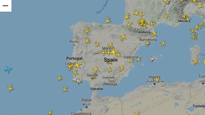 Interactivo de los vuelos a tiempo real en España y en el mundo Interactivo de los vuelos a tiempo real en España y en el mundo