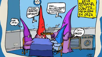 Semana Santa confinados, en la viñeta gráfica informativa de la semana Semana Santa confinados, en la viñeta gráfica informativa de la semana