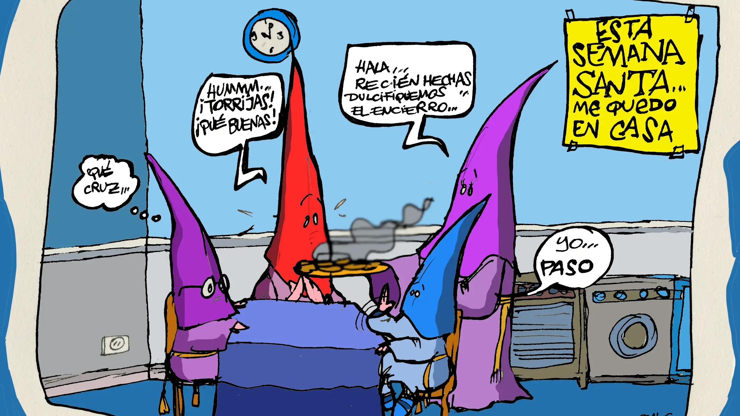Semana Santa confinados, en la vi&ntilde;eta gr&aacute;fica informativa de la semana
