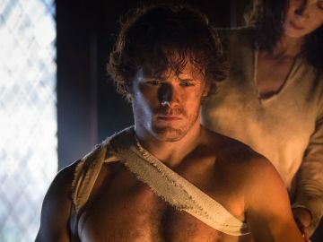 Sam Heughan como Jamie Fraser en 'Outlander'