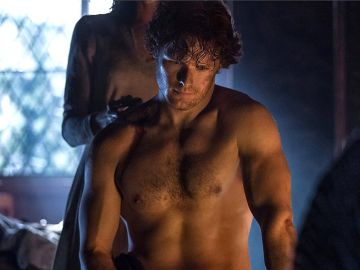 Sam Heughan como Jamie Fraser en 'Outlander'