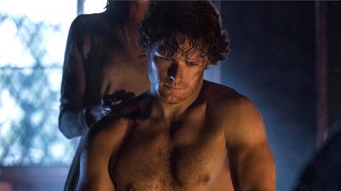 Sam Heughan como Jamie Fraser en 'Outlander'