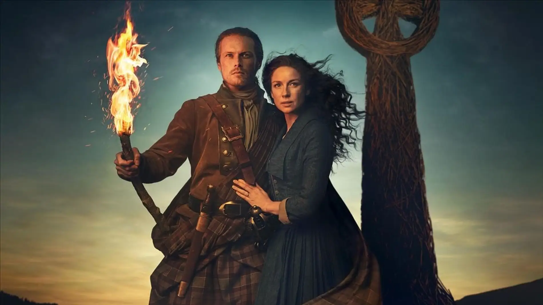 Sam Heughan y Caitriona Balfe en 'Outlander'