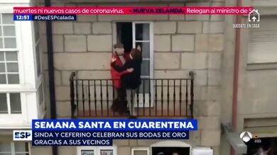 Nueva 'Coronaboda': Sinda y Ceferino celebran su 50 aniversario desde el balcón