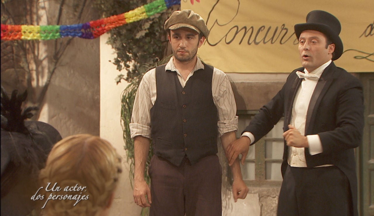 Onésimo y Fidel, los dos personajes que ha interpretado José Gabriel en Puente Viejo