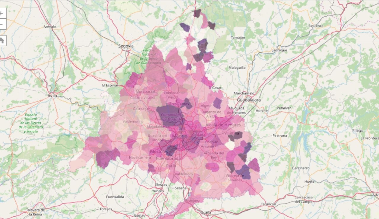 Mapa del coronavirus en Madrid