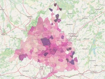 Mapa del coronavirus en Madrid 