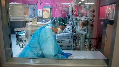 Imagen de un laboratorio de tratamiento del coronavirus Imagen de un laboratorio de tratamiento del coronavirus