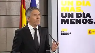 Imagen de archivo de una comparecencia de Grande-Marlaska en Moncloa Comparecencia de Grande-Marlaska en Moncloa