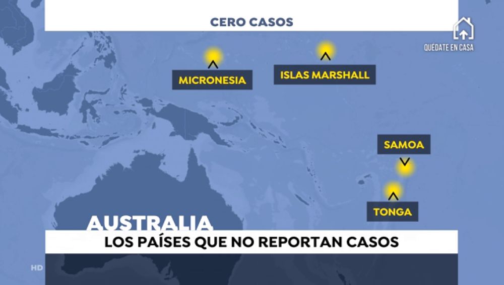 Los países sin casos de coronavirus en su territorio