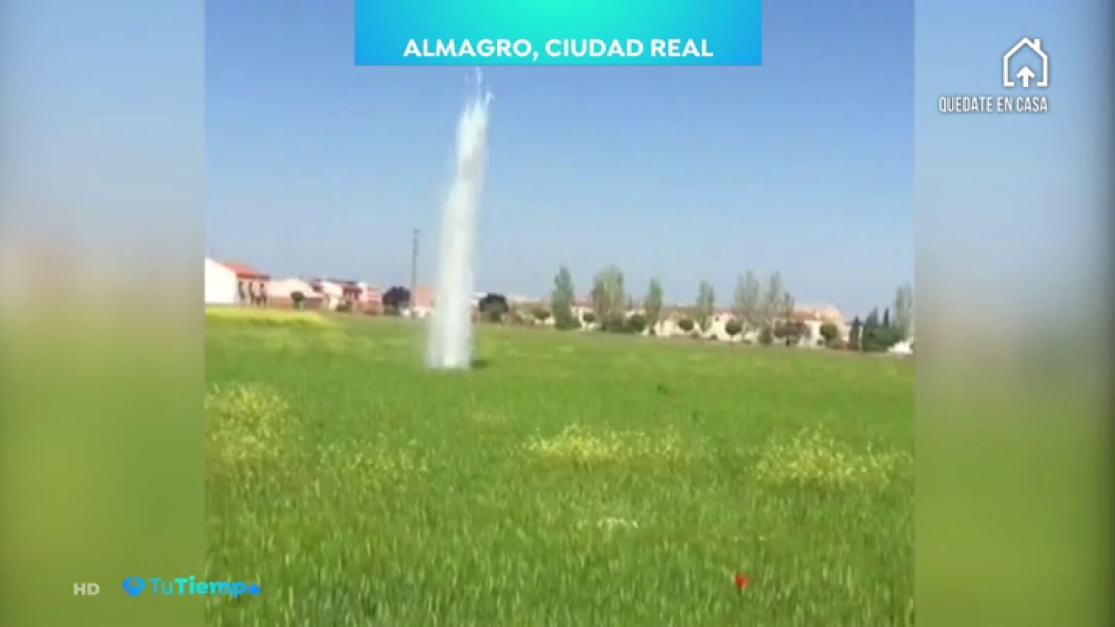 El sorprendente géiser que ha brotado en medio de una finca en Almagro