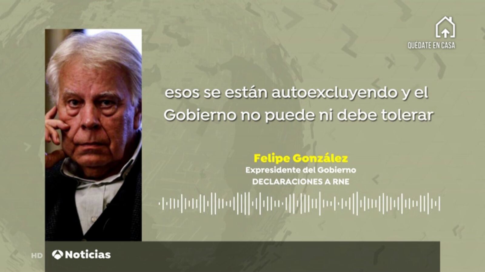 Felipe González, sobre la gestión de la crisis del coronavirus: 