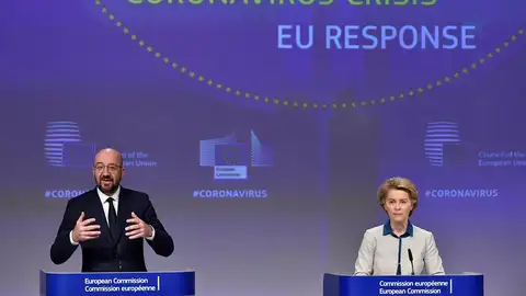 La presidenta de la Comisión Europea, Ursula von der Leyen y el presidente del Consejo, Charles Michel. La presidenta de la Comisión Europea, Ursula von der Leyen y el presidente del Consejo, Charles Michel.