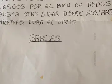Coronavirus. Nota de amenaza Coronavirus. Nota de amenaza